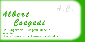 albert csegedi business card